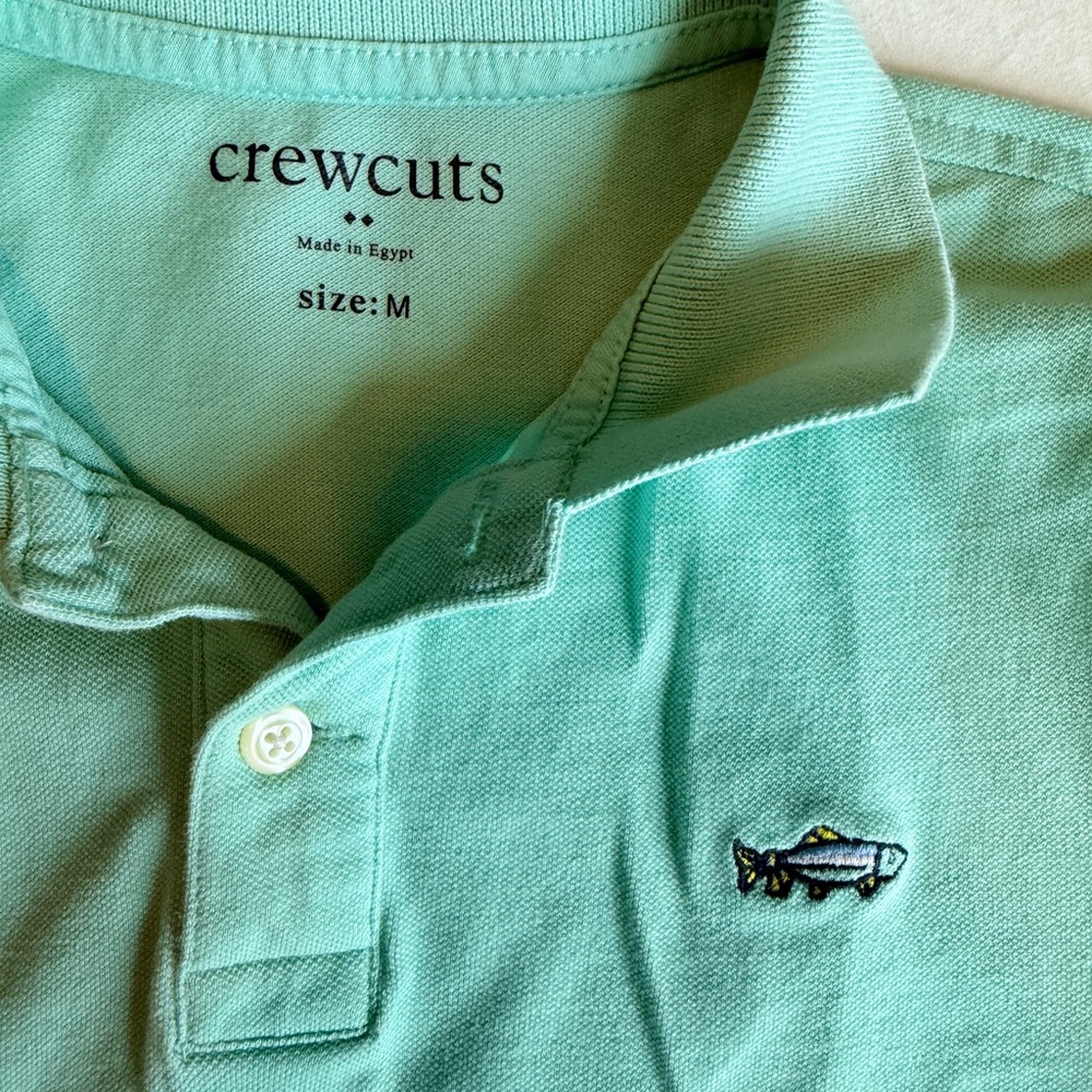 Crewcuts Mint Polo with Fish Crest